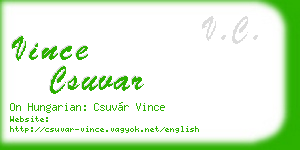 vince csuvar business card